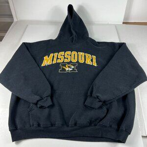Y2K Russell Missouri Tigers Sweatshirt Extra Extra Large Black Faded Logo Hoodie